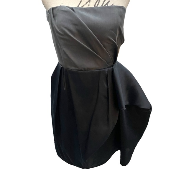 Lida Baday Grey/Black Silk Top Strapless Party Dress (4-6) - Picture 3 of 14